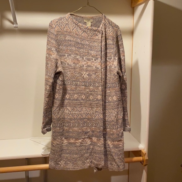 Multi colored, long sleeve heavier cardigan sweater - Picture 1 of 5